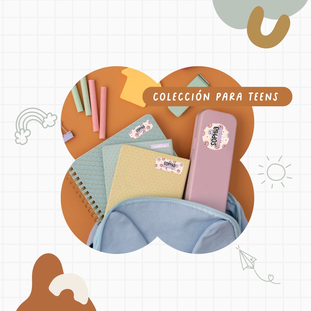 Paquetes de Etiquetas Escolares (Colección Teens)