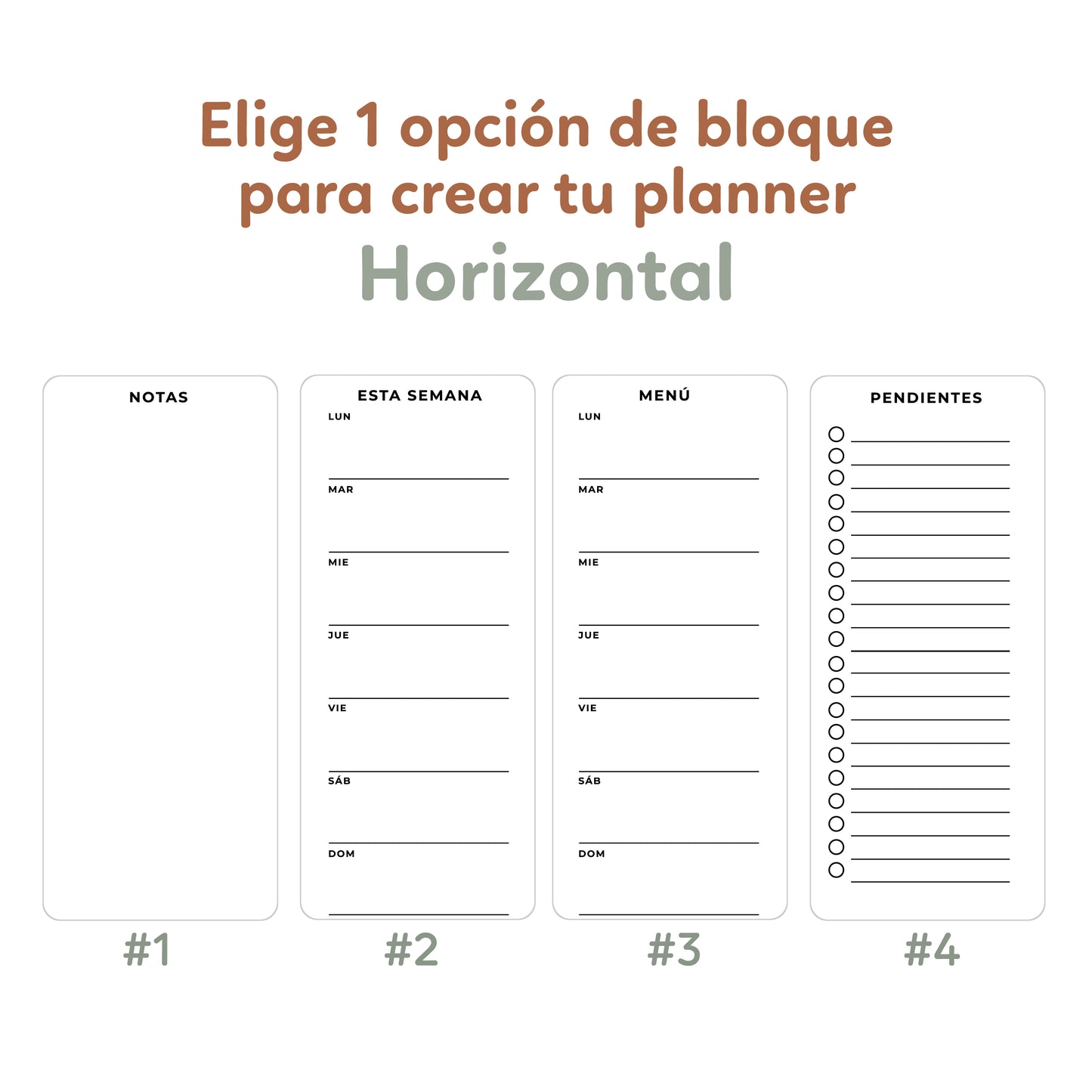 Planner MENSUAL DE 1 BLOQUE en acrílico transparente