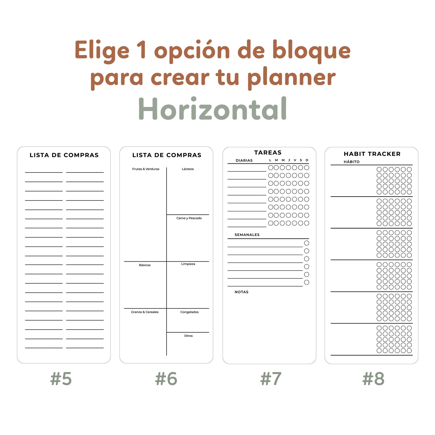 Planner MENSUAL DE 1 BLOQUE en acrílico transparente