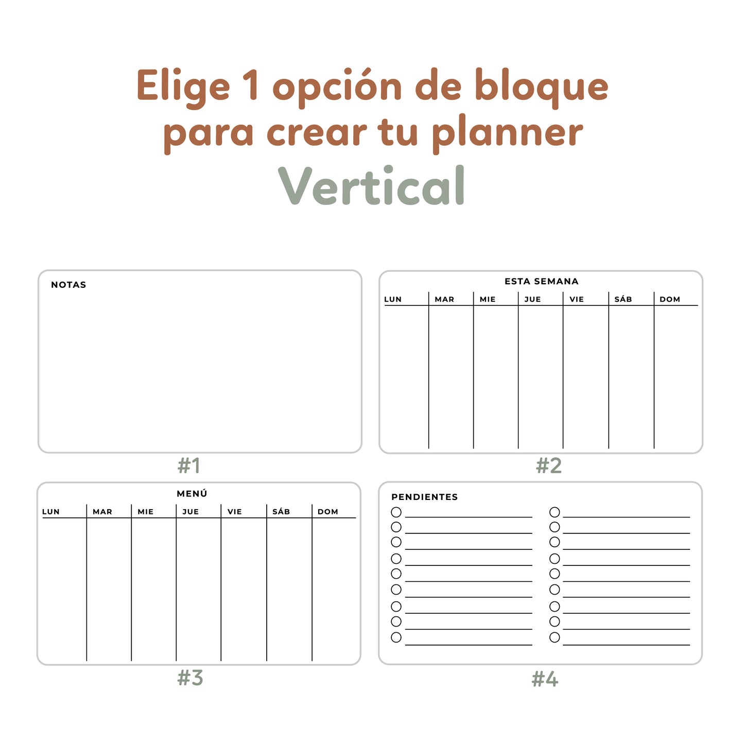 Planner MENSUAL DE 1 BLOQUE en acrílico transparente