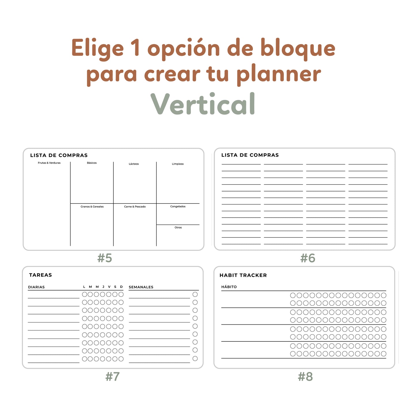 Planner MENSUAL DE 1 BLOQUE en acrílico transparente