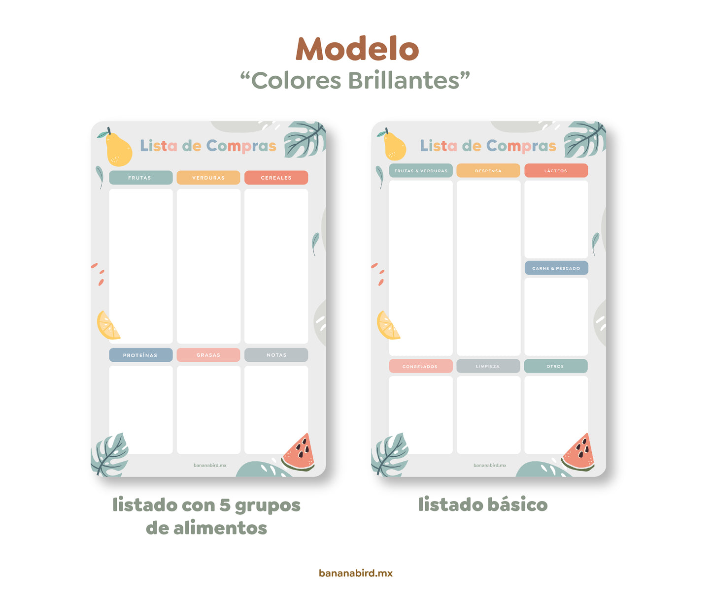 Kit de 2 planners magnéticos "Planner de Alimentación Complementaria + Lista de Compras"