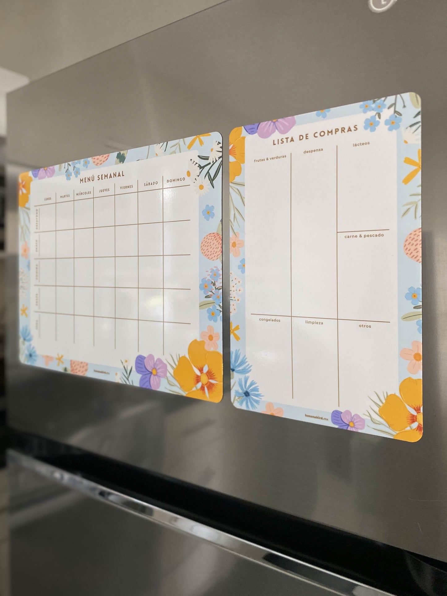 Kit de 2 planners magnéticos "Menú Semanal + Planner mediano a elegir"