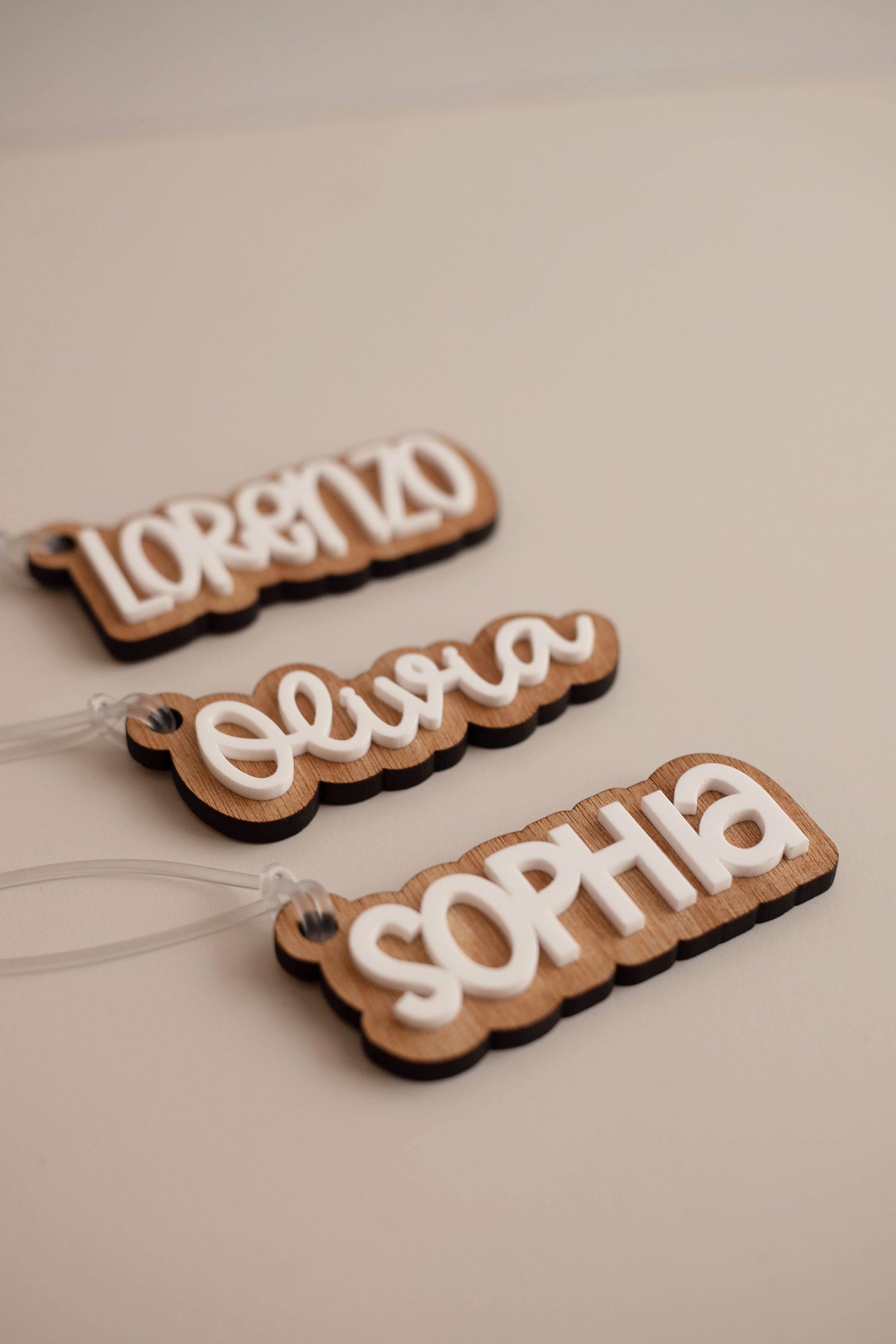 Tags para mochilas en Madera