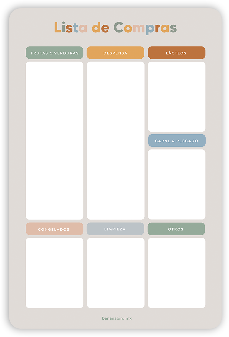 Planner magnético "Lista de compras para Alimentación Complementaria"