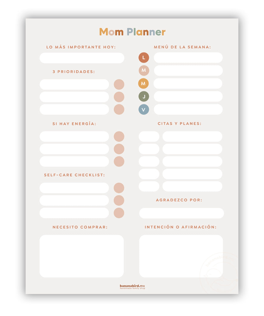 Mom Planner + Guía Práctica (Digitales Imprimibles)
