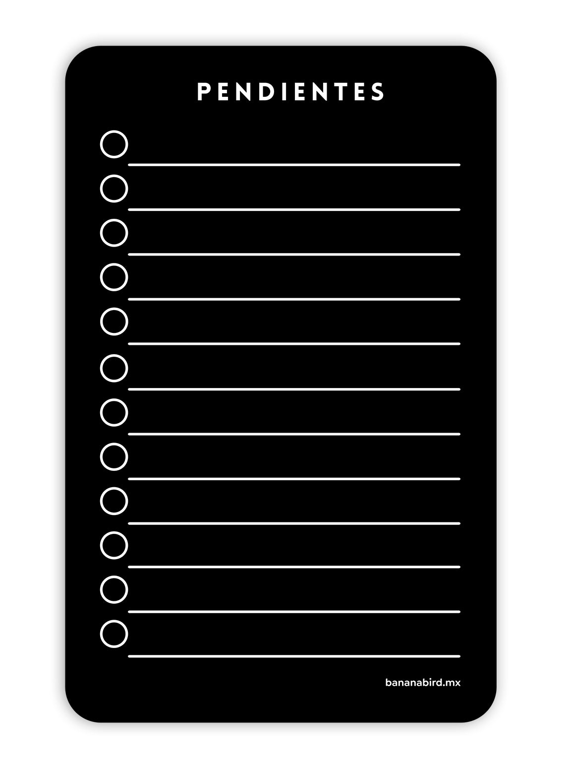 Planner magnético negro "Pendientes - POCKET"