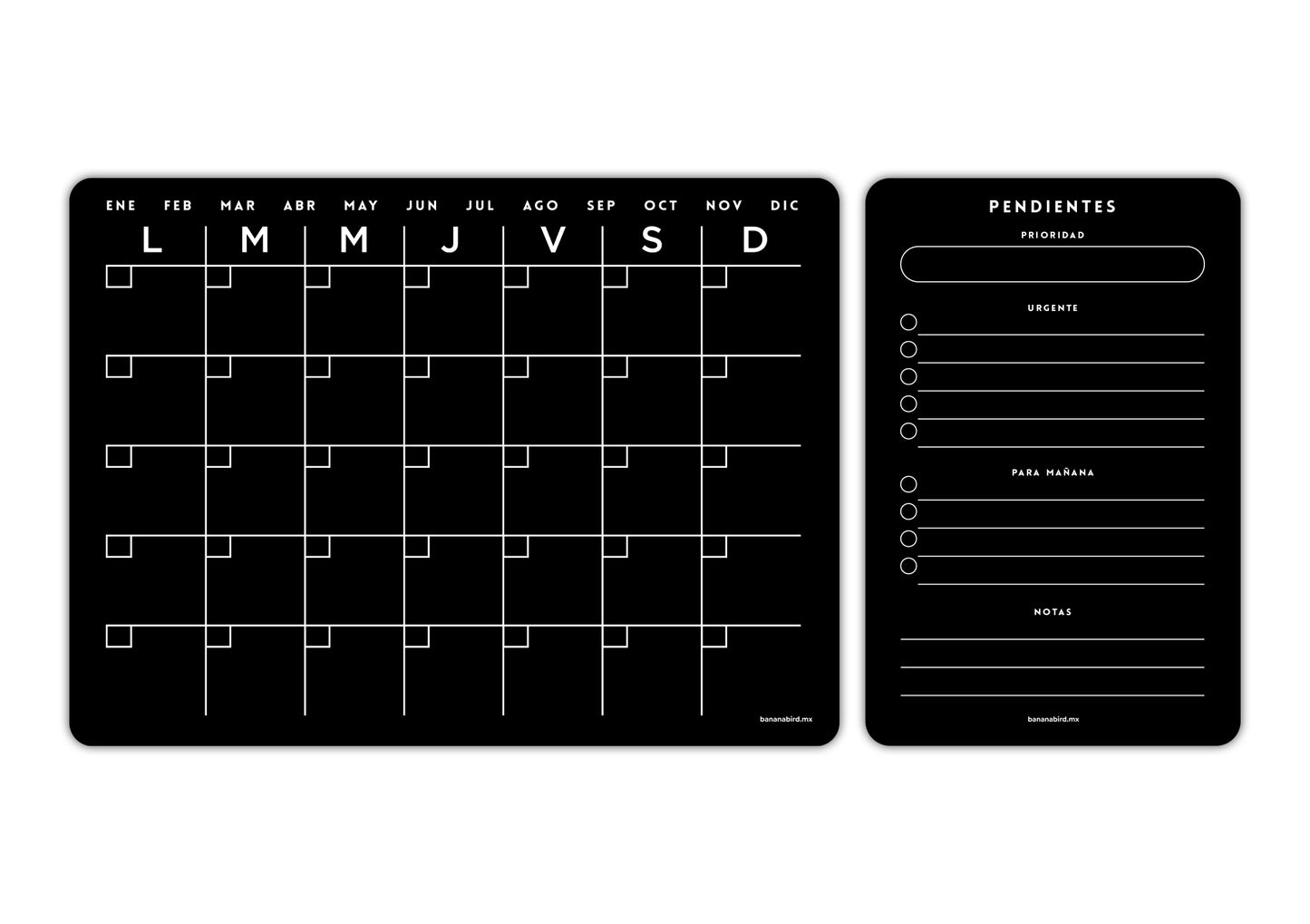 Kit de 2 planners magnéticos "Mensual + Planner mediano a elegir"