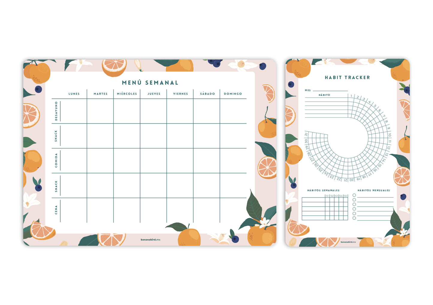 Kit de 2 planners magnéticos "Menú Semanal + Planner mediano a elegir"