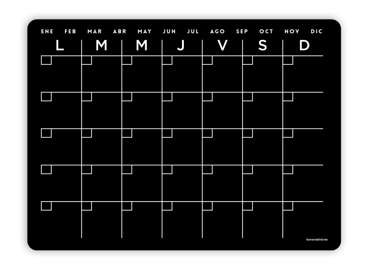 Planner Mensual Magnético Negro