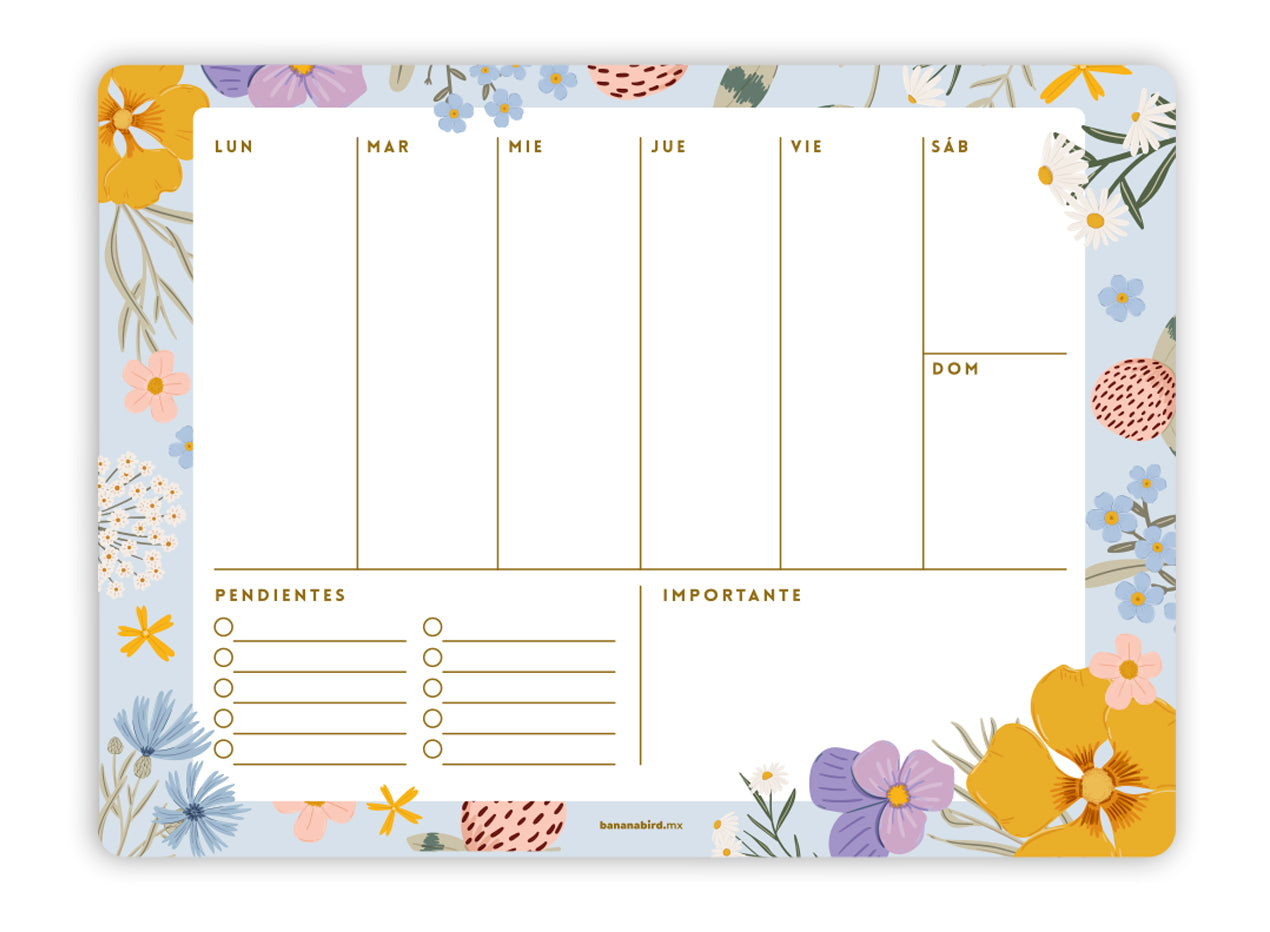 Planner magnético "Semanal con pendientes y notas"