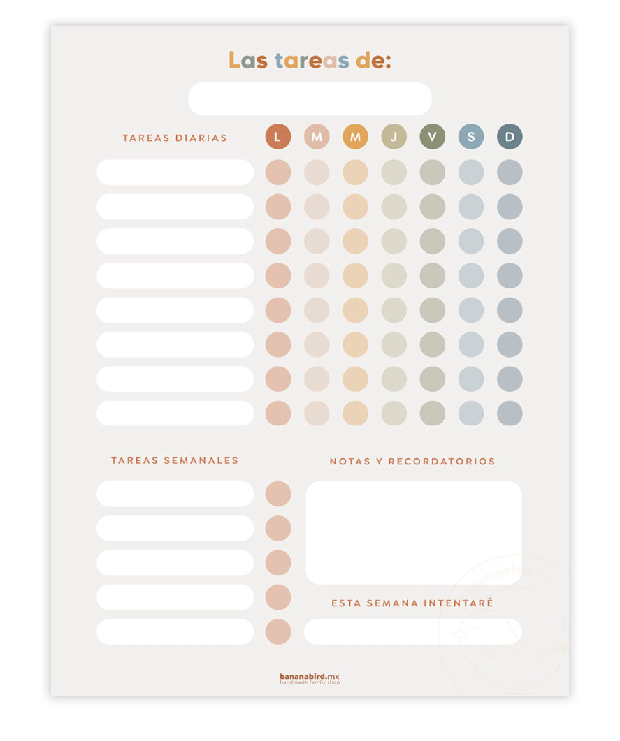 Tablero de Responsabilidades para niños de 8 años en adelante + Guía Práctica (Digitales Imprimibles)