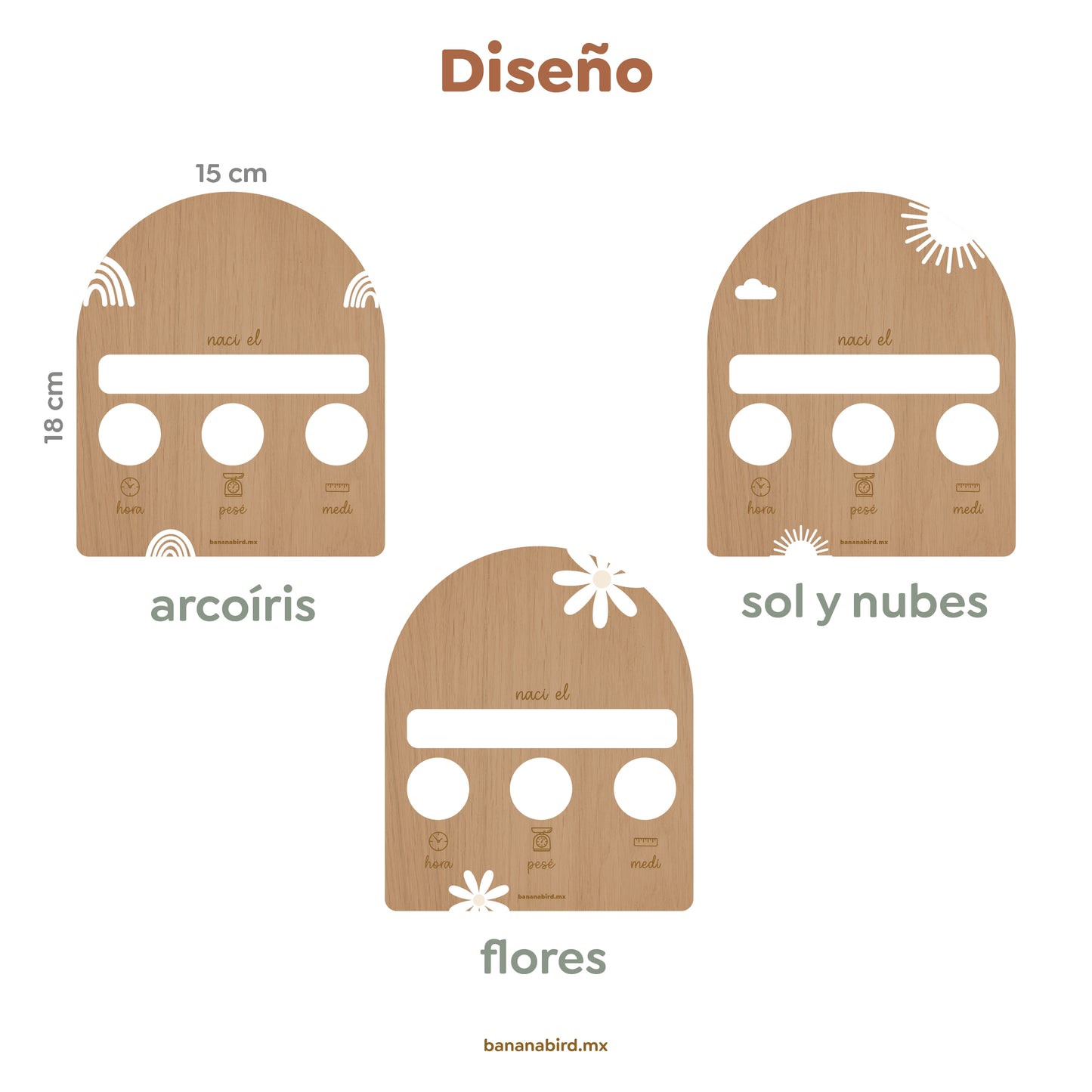 Plaquita de nacimiento en madera