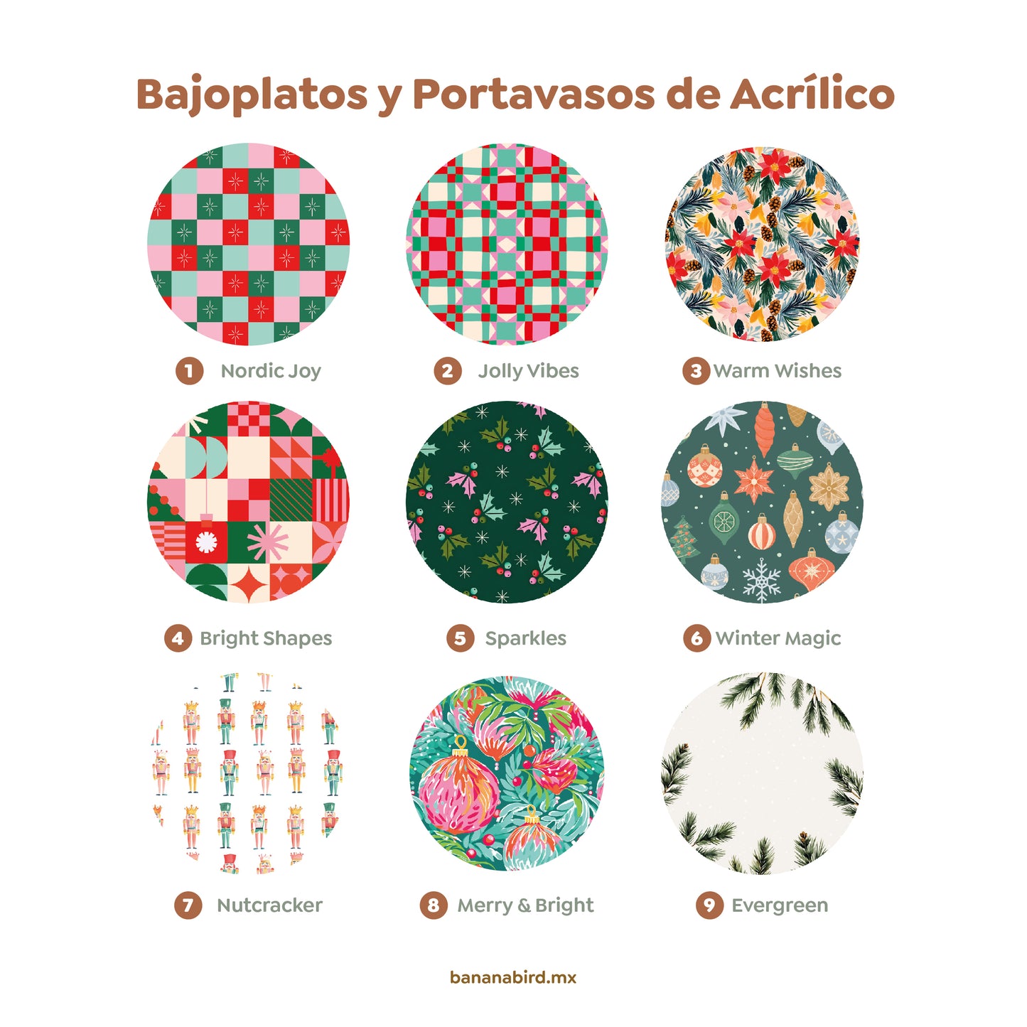 Set de Bajo platos y Porta vasos de acrílico