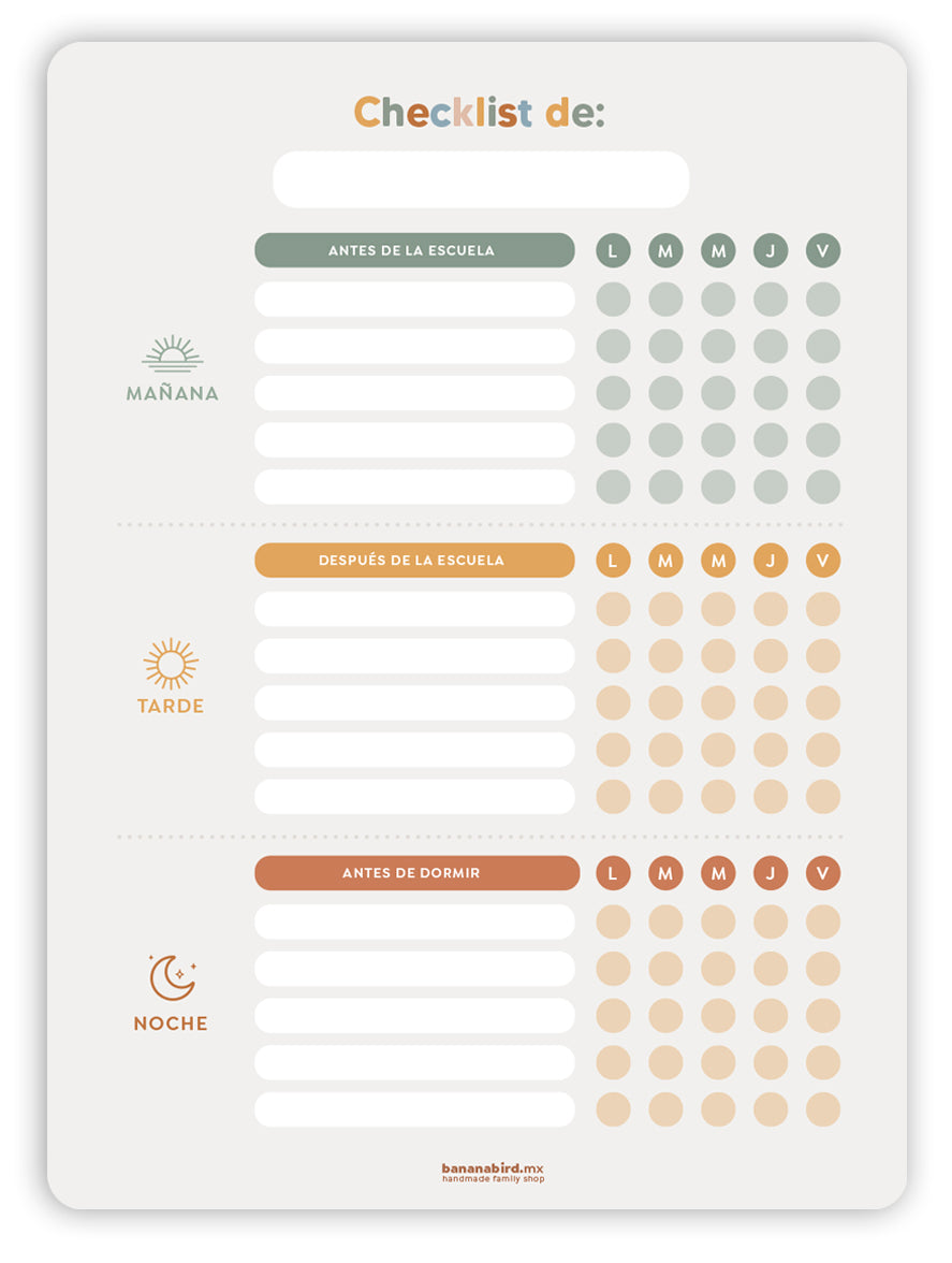 Tablero de rutinas magnético para niños de 8 años en adelante