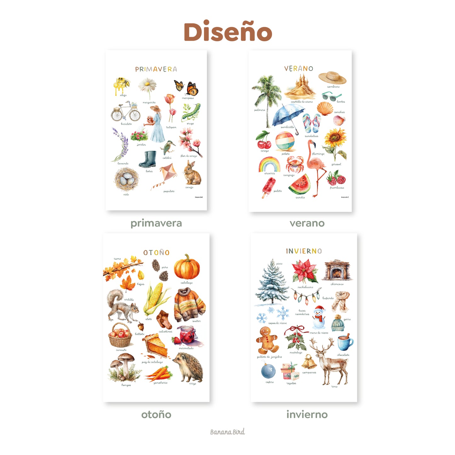 Pergaminos en Canvas - Estaciones del año