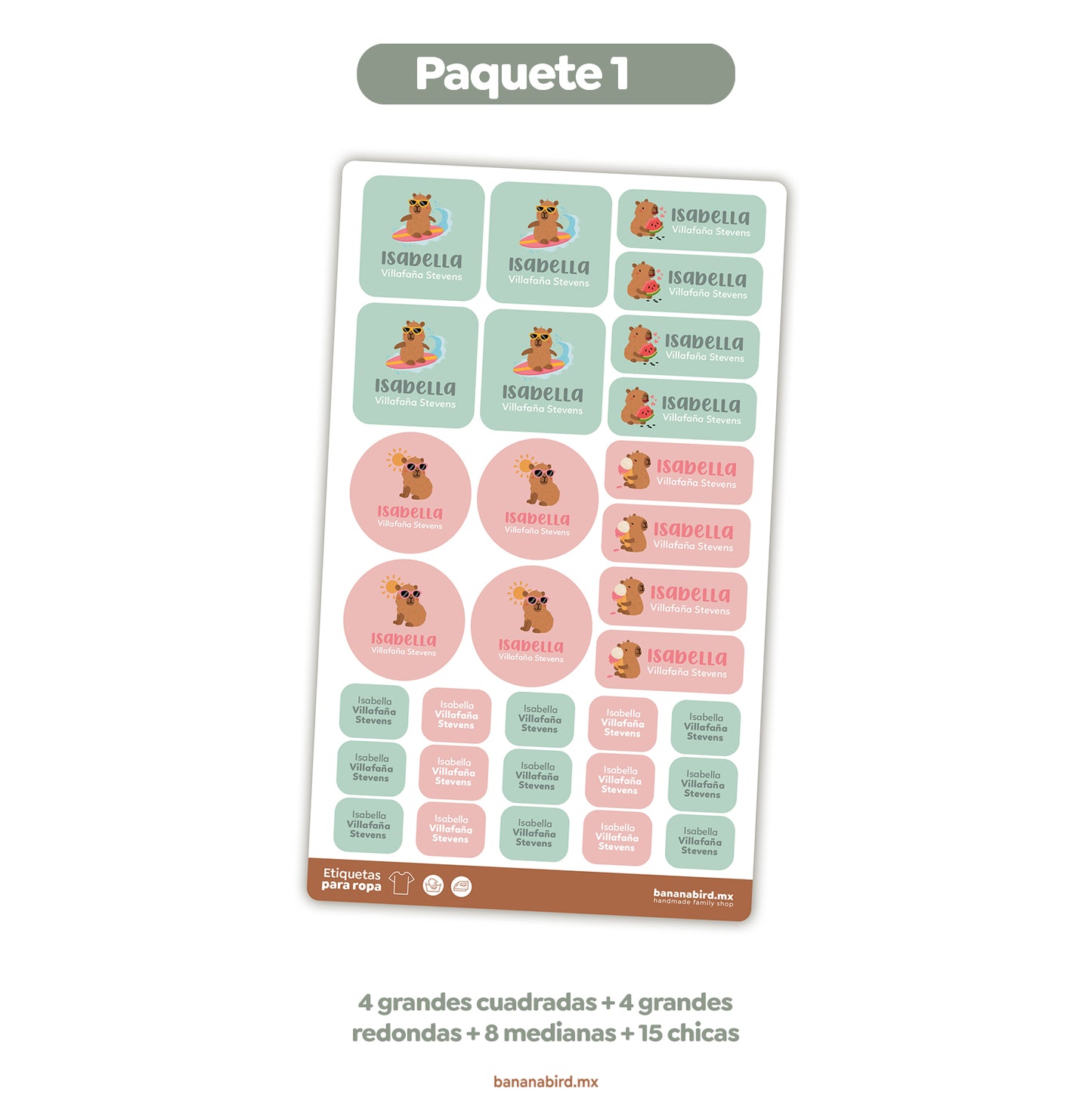 Paquetes de Etiquetas Planchables para Ropa