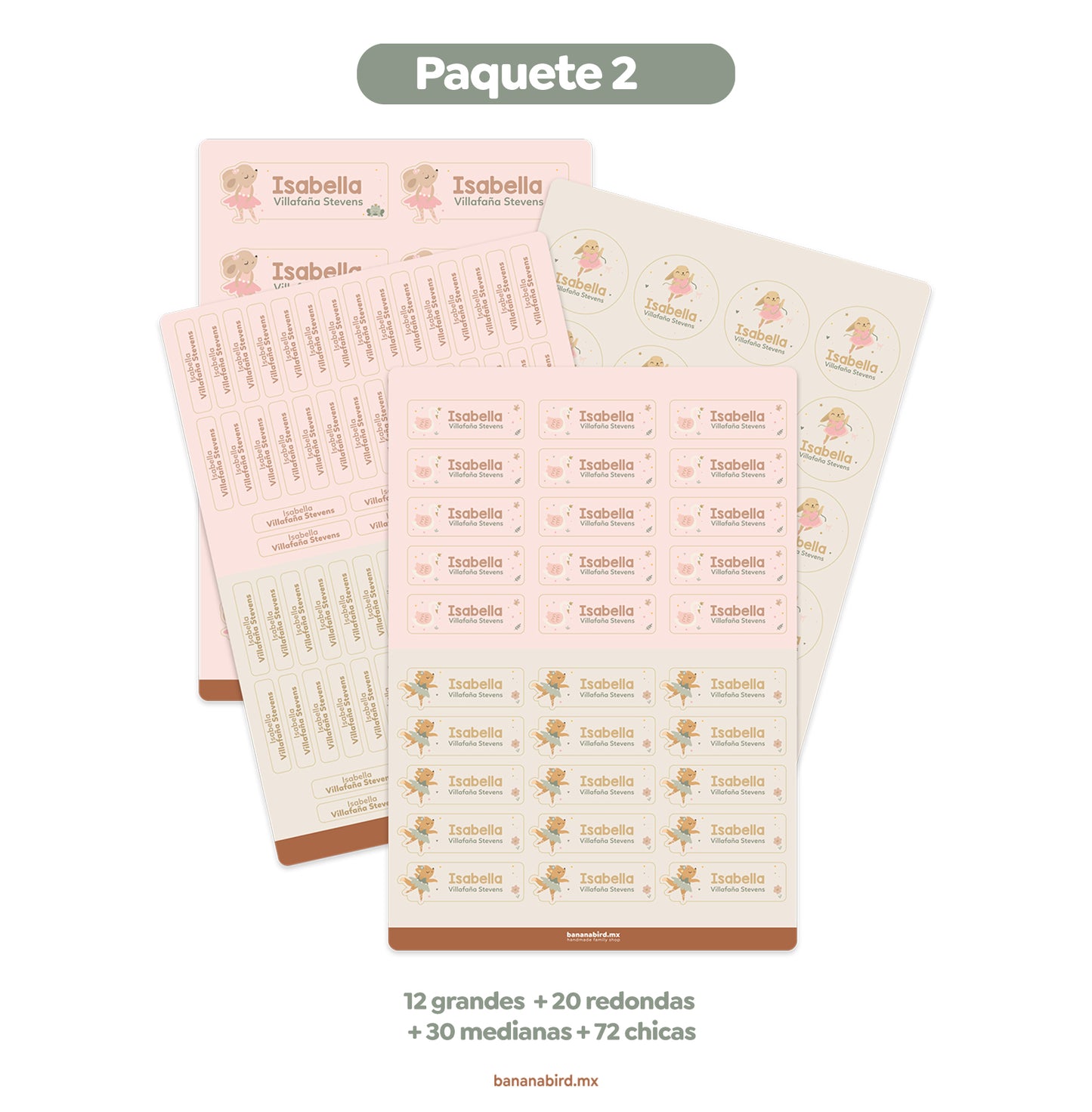 Paquetes de Etiquetas Escolares (Temáticas Clásicas)