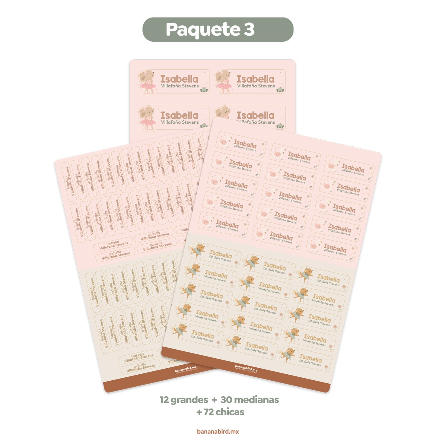 Paquetes de Etiquetas Escolares (Temáticas Clásicas)