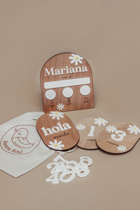 #4 Kit de nacimiento en madera | Plaquita de nacimiento + Tags intercambiables