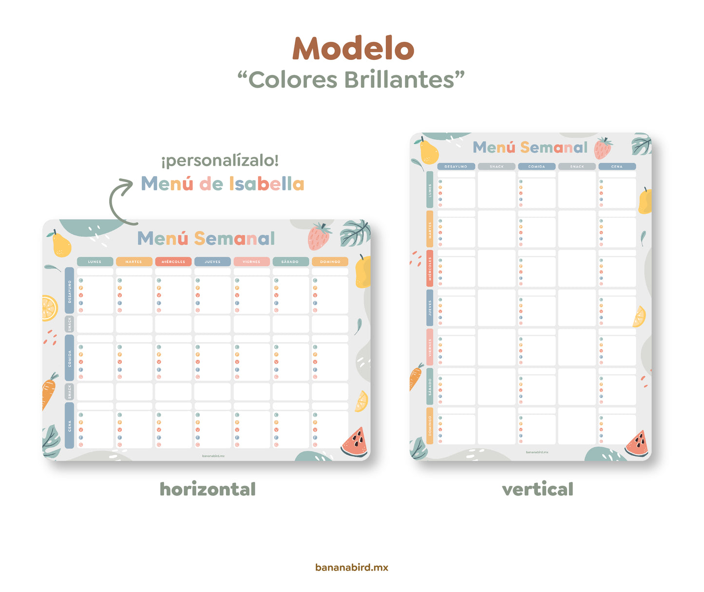 Kit de 2 planners magnéticos "Planner de Alimentación Complementaria + Lista de Compras"