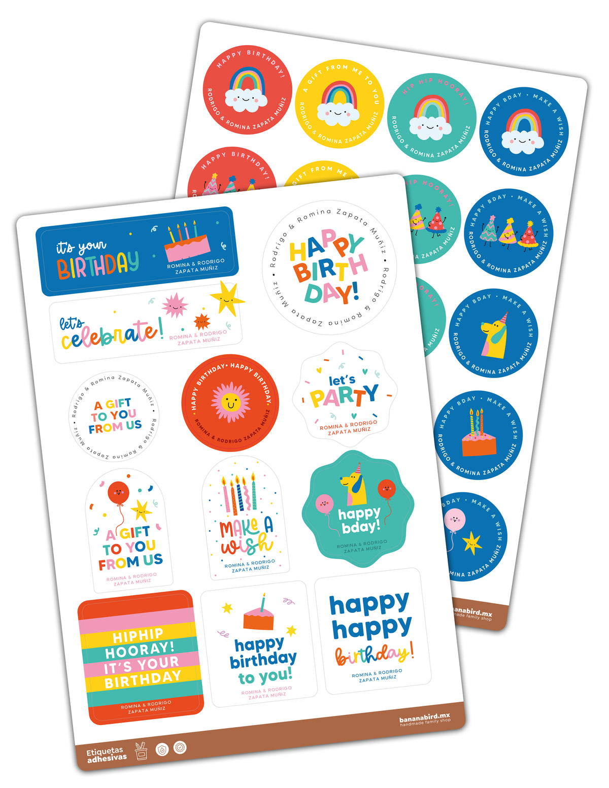 Planillas de Stickers para Cumpleaños