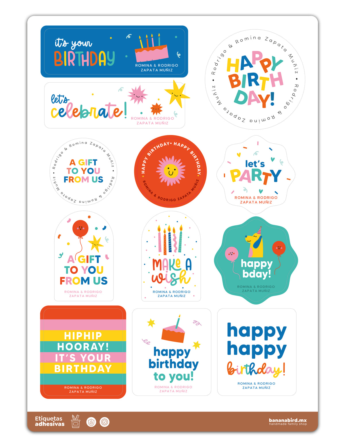 Planillas de Stickers para Cumpleaños