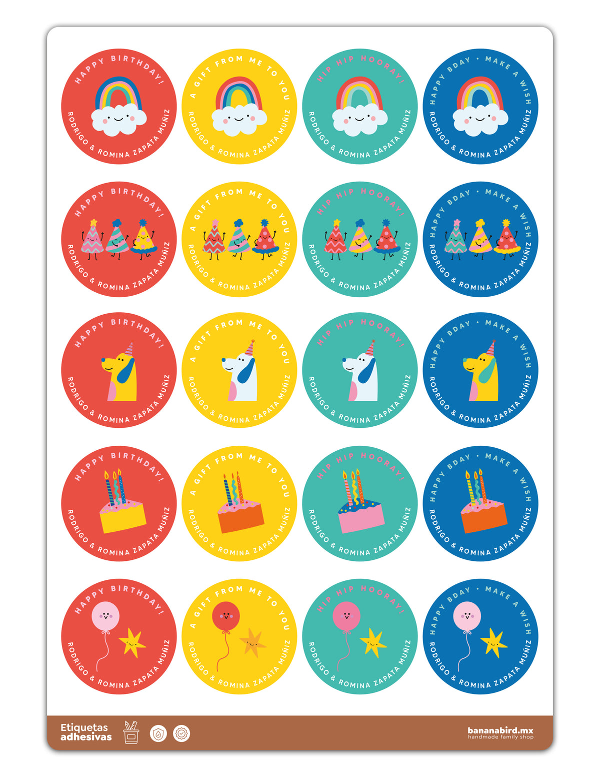 Planillas de Stickers para Cumpleaños