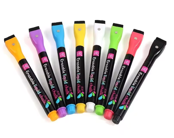 Paquete con 8 marcadores de PUNTA FINA de tiza líquida para planners negros y blancos (Chalk Marker)