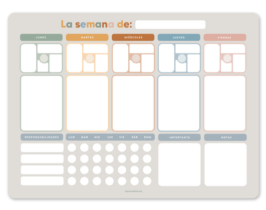 Planner magnético semanal / escolar