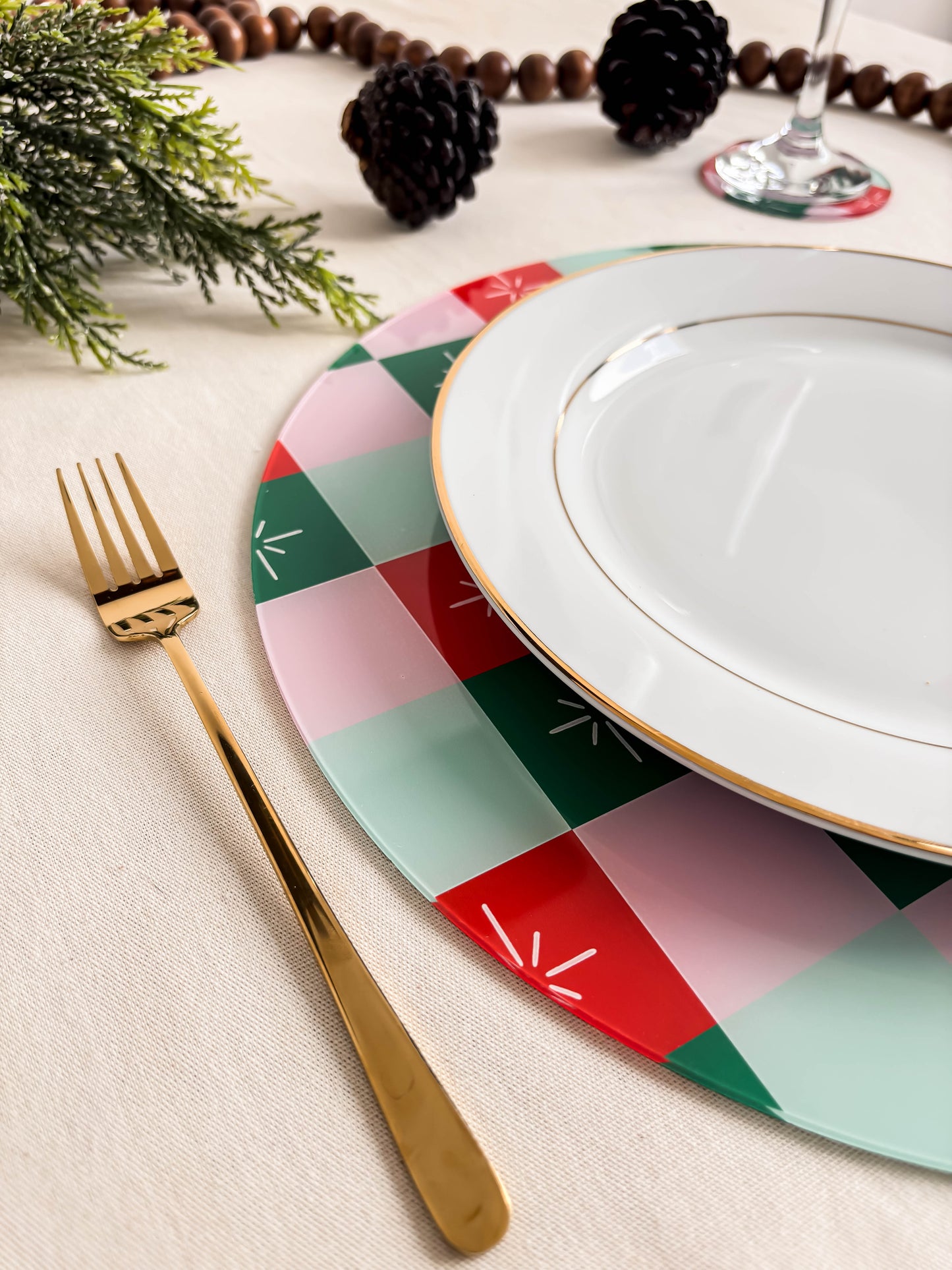 Set de Bajo platos y Porta vasos de acrílico