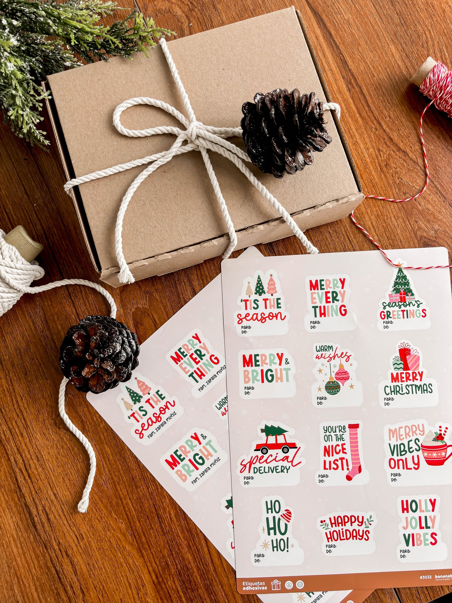 Planillas de Stickers para regalos de Navidad