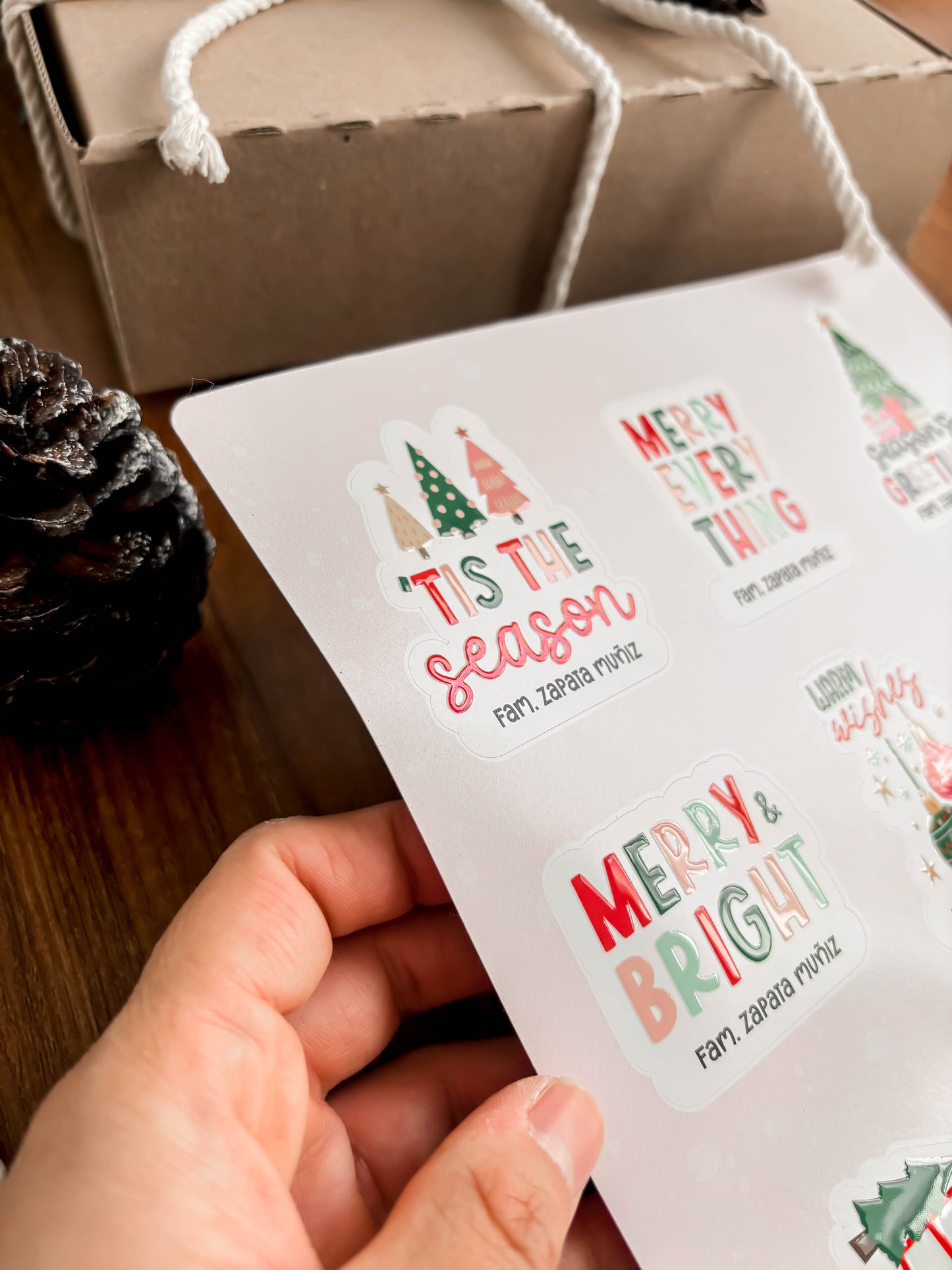 Planillas de Stickers para regalos de Navidad