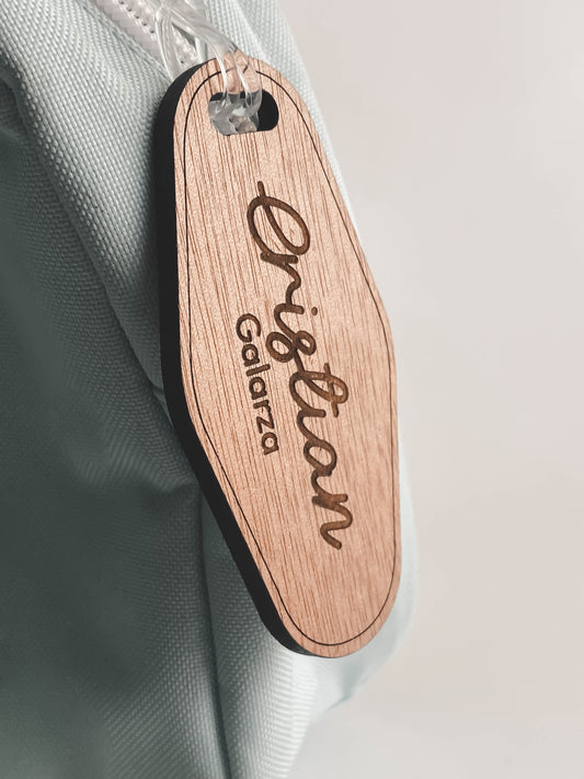Tags Identificadores para mochilas en Madera