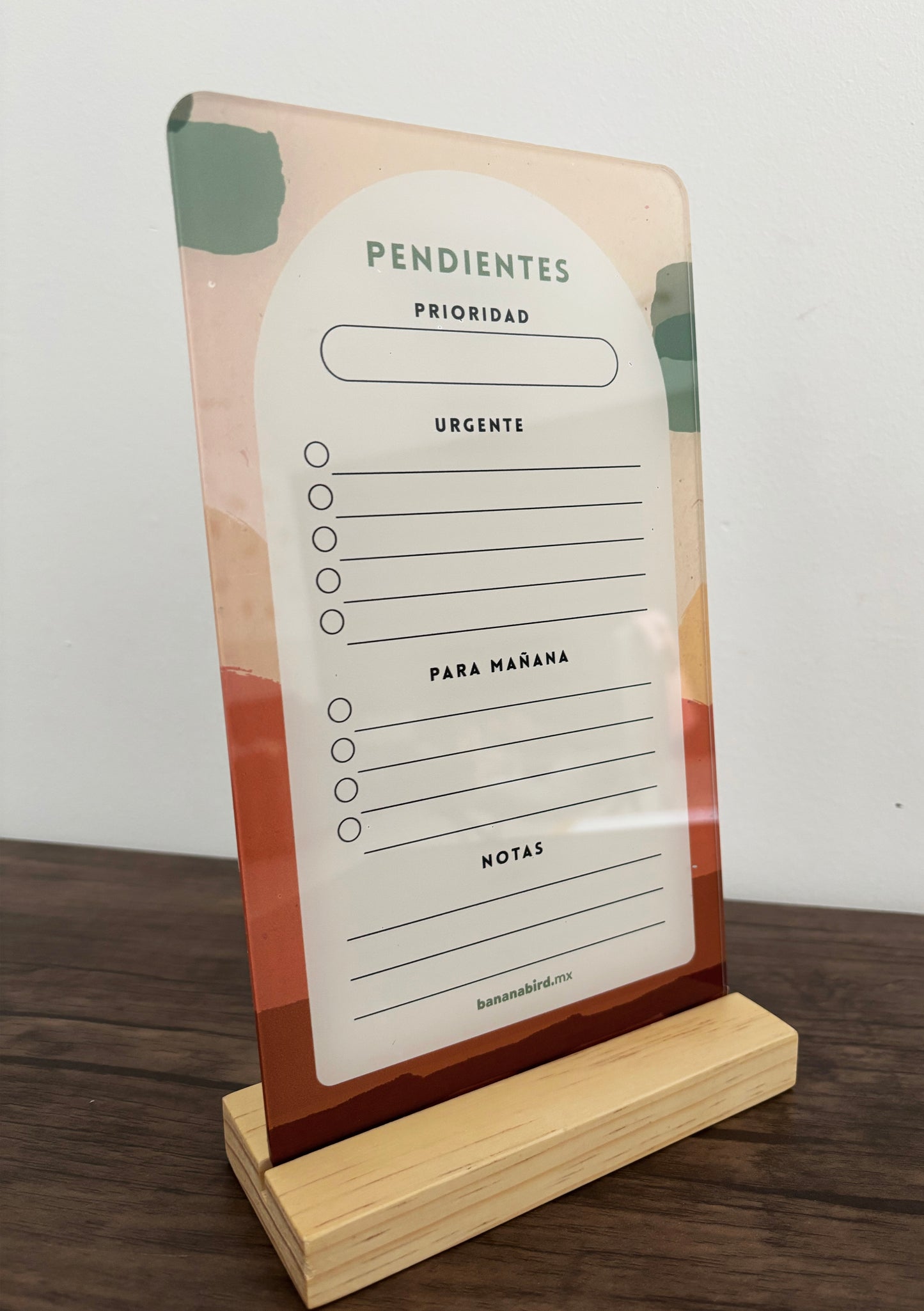 LISTA DE PENDIENTES en acrílico PARA ESCRITORIO (LIQUIDACIÓN)