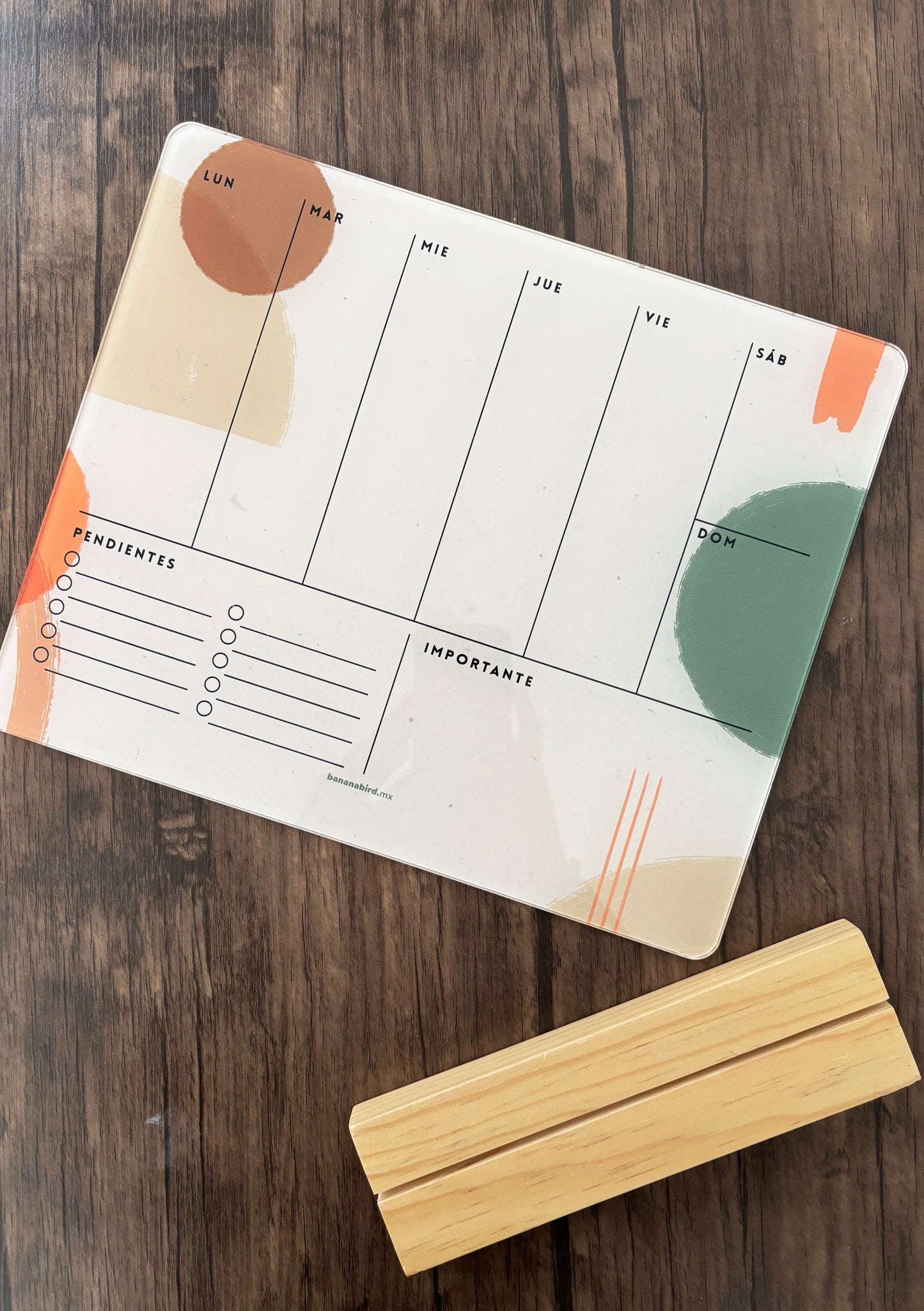 Planner SEMANAL GRANDE en acrílico PARA ESCRITORIO (LIQUIDACIÓN)