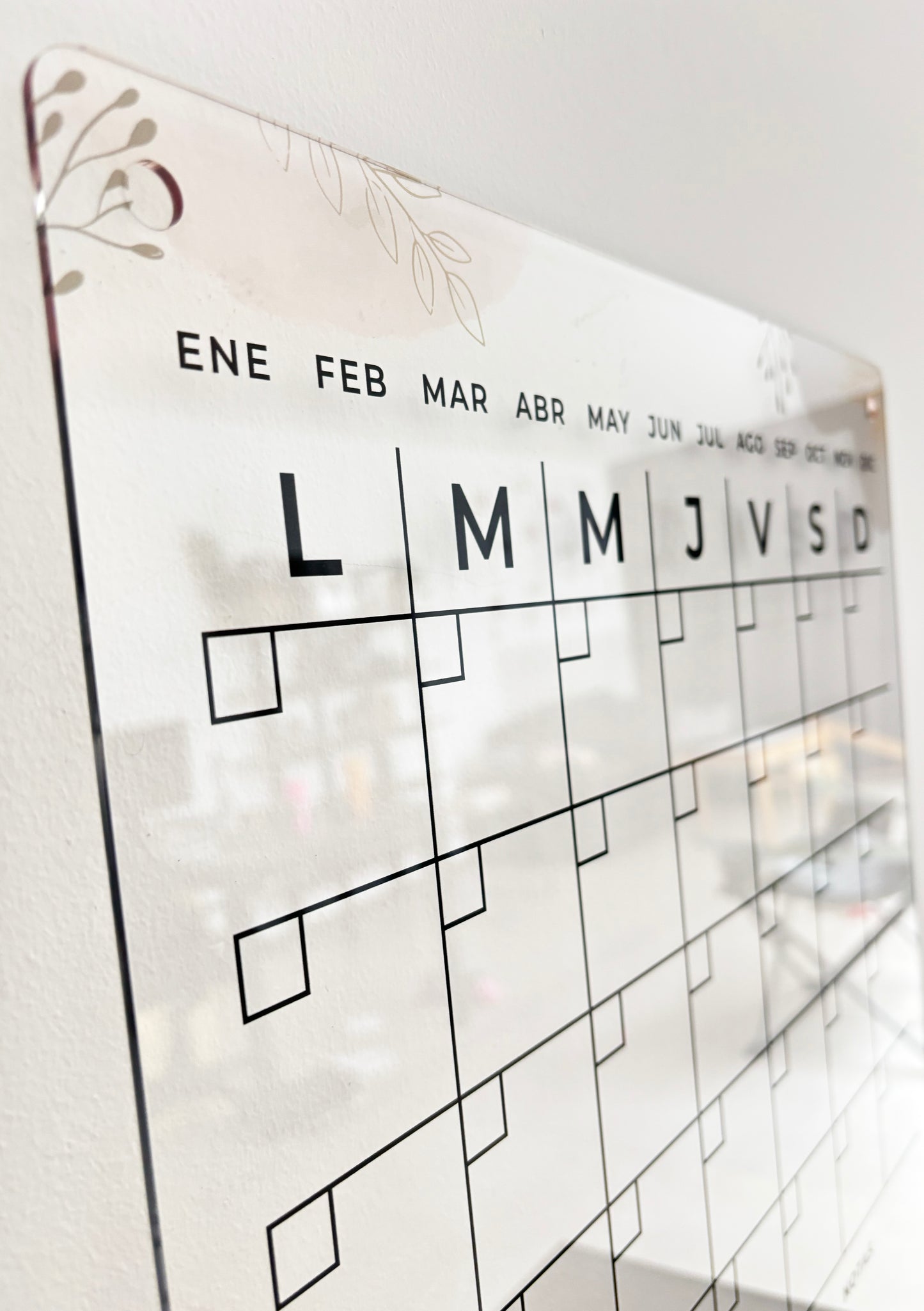 Planner MENSUAL 40x60 en acrílico transparente para pared (LIQUIDACIÓN)