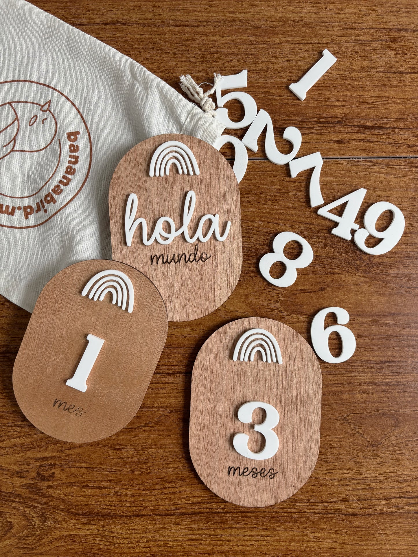 Tags para fotos en madera | Números intercambiables (REBAJA)