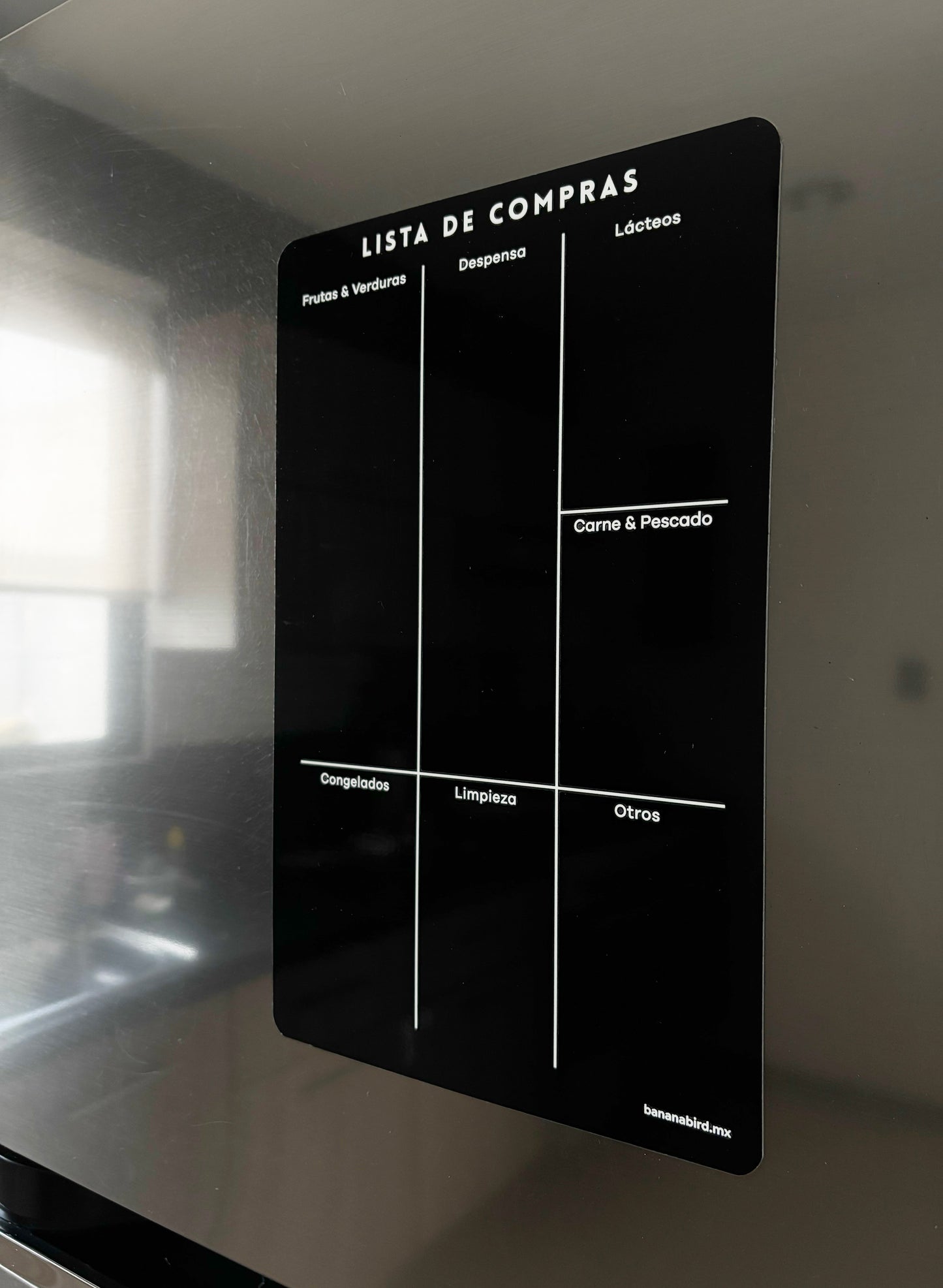 Planner magnético negro "Lista de Compras" grande (LIQUIDACIÓN)