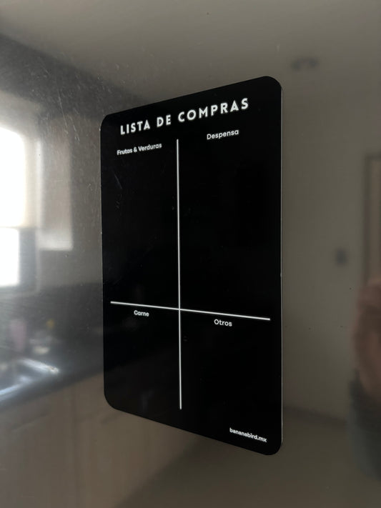 Planner magnético negro "Lista de compras" chico (LIQUIDACIÓN)