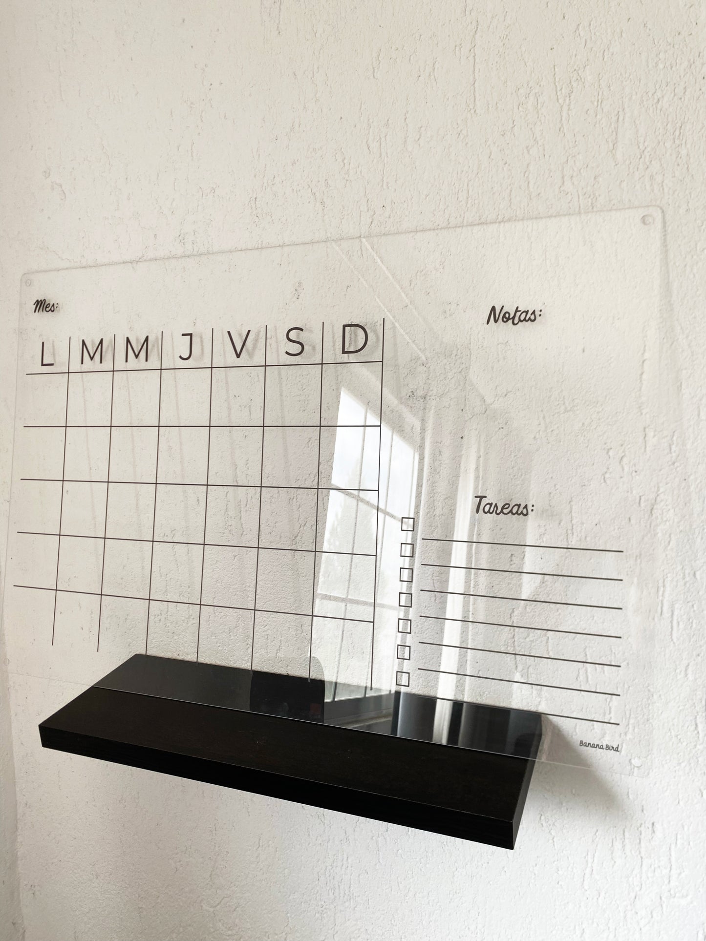 Planner MENSUAL con notas y tareas 60x90 en acrílico transparente para pared (LIQUIDACIÓN)