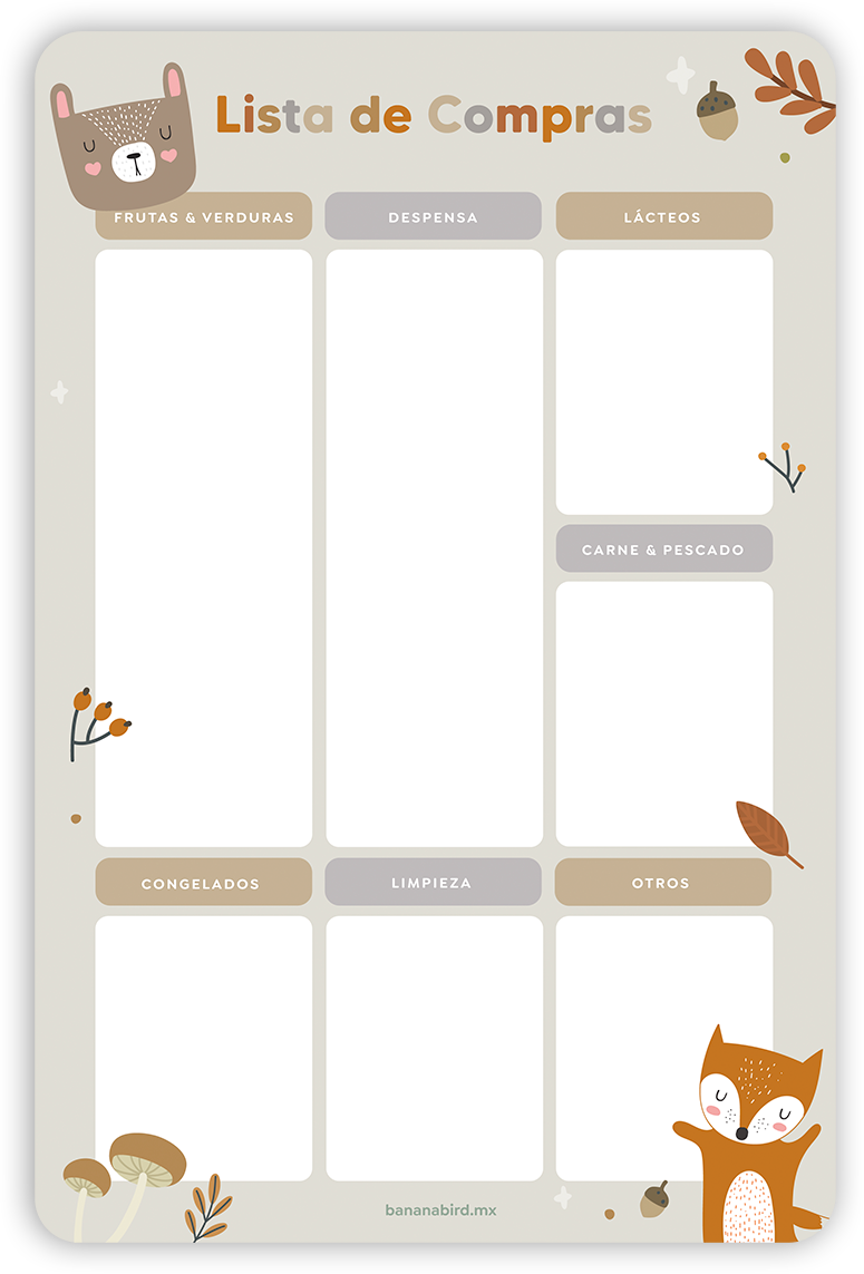 Planner magnético "Lista de compras para Alimentación Complementaria"