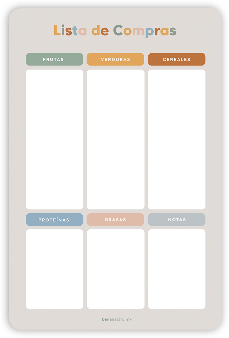 Planner magnético "Lista de compras para Alimentación Complementaria"