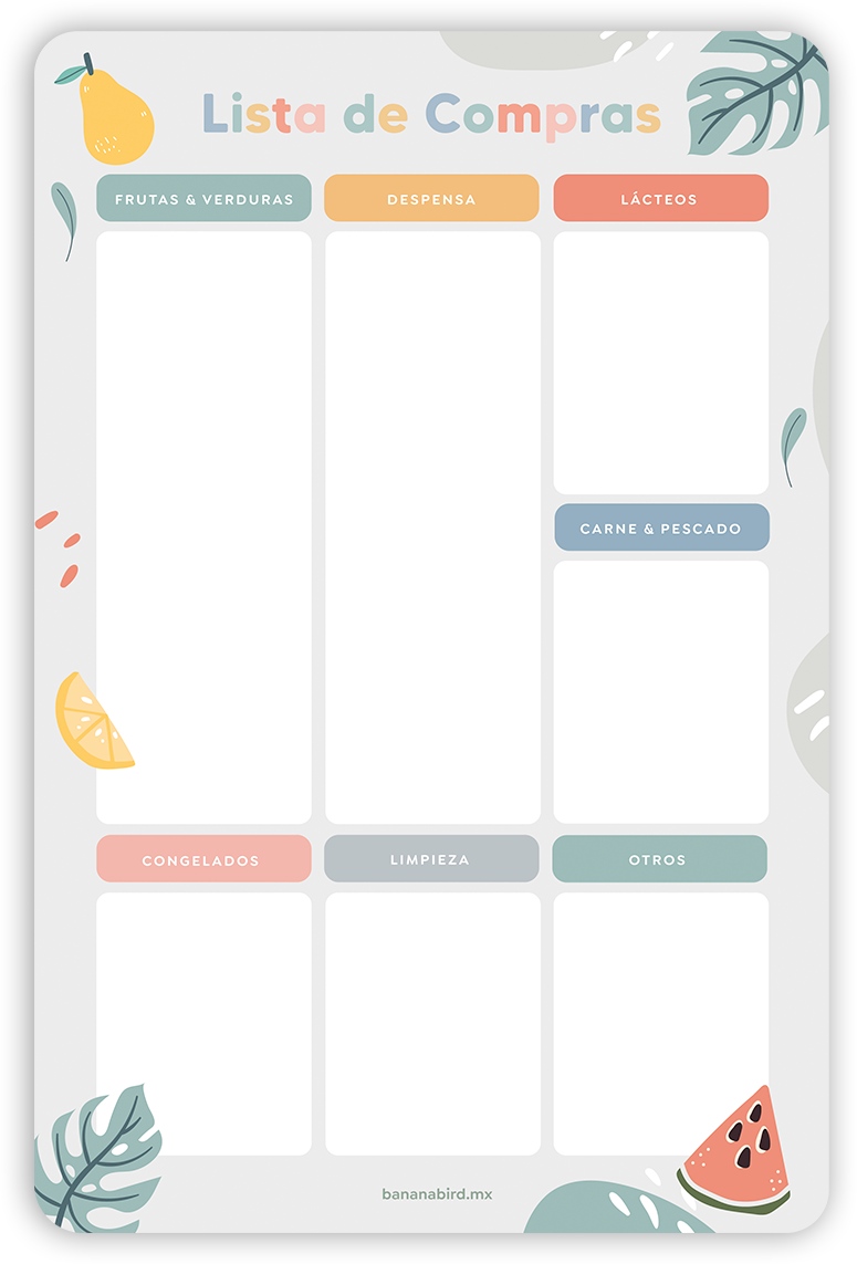 Planner magnético "Lista de compras para Alimentación Complementaria"