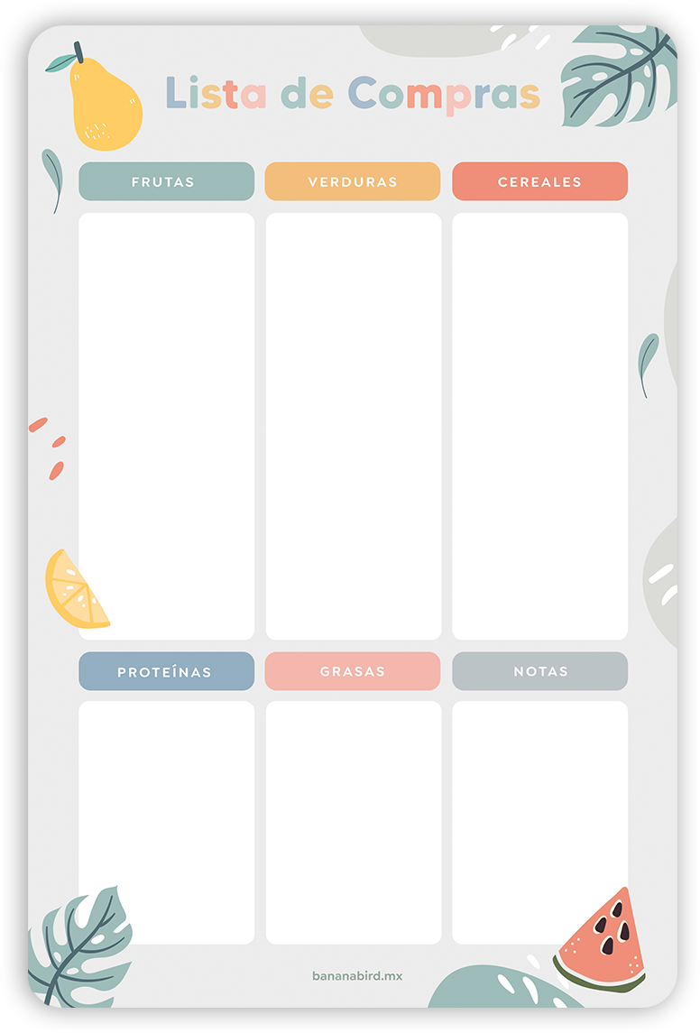Planner magnético "Lista de compras para Alimentación Complementaria"