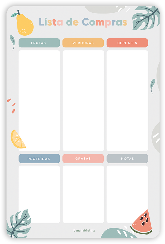 Planner magnético "Lista de compras para Alimentación Complementaria"