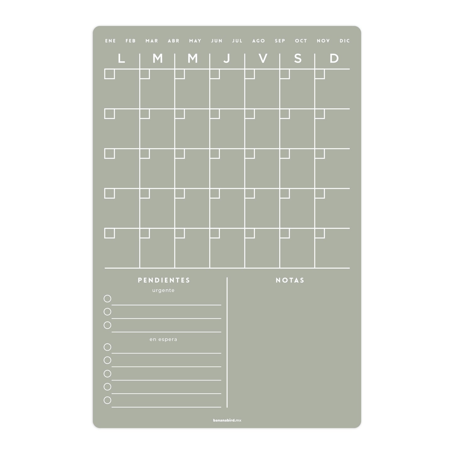 Planner Mensual en Vinil Removible - Personalizable