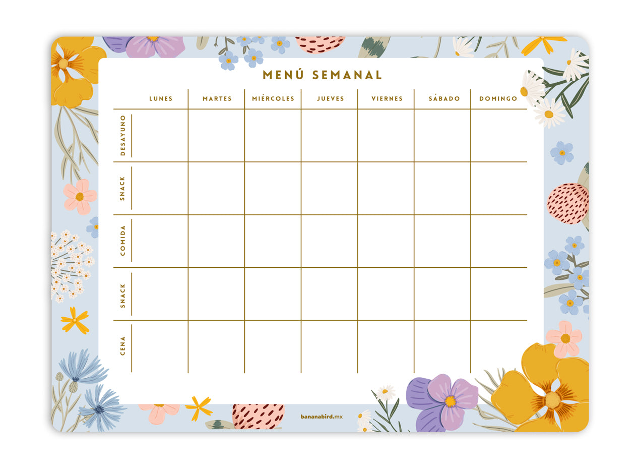 Planner magnético "Menú Semanal"