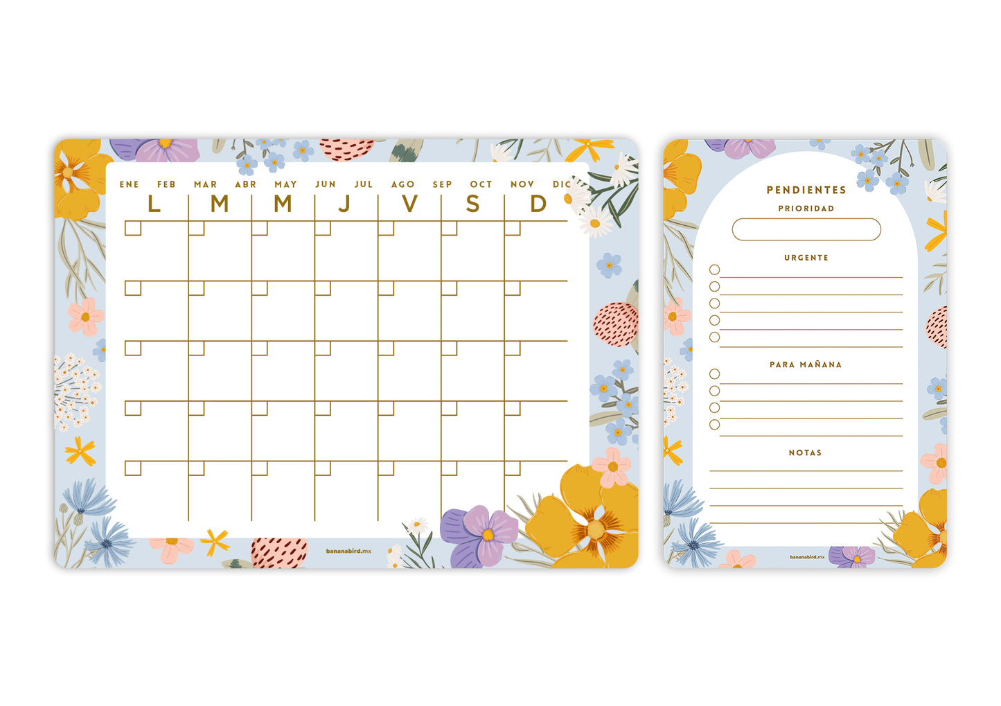 Kit de 2 planners magnéticos "Mensual + Planner mediano a elegir"