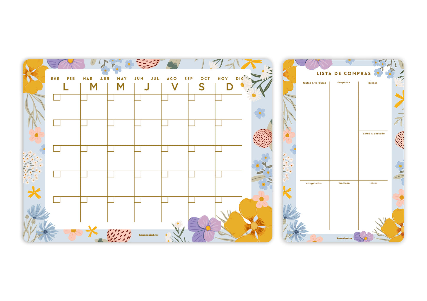 Kit de 2 planners magnéticos "Mensual + Planner mediano a elegir"